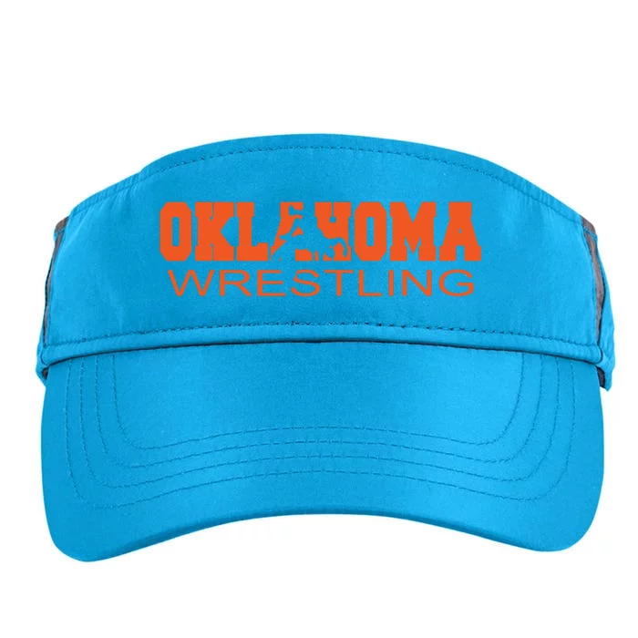 Oklahoma Wrestling Team Okie Wrestler Freestyle State Pride Adult Drive Performance Visor