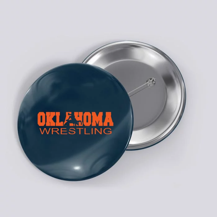 Oklahoma Wrestling Team Okie Wrestler Freestyle State Pride Button