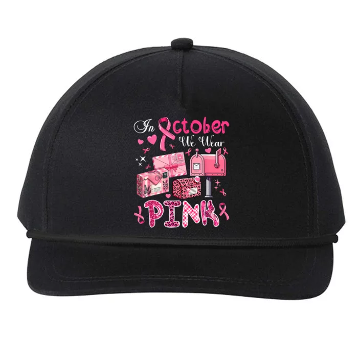 October We Wear Breast Cancer Awareness Postal Worker Snapback Five-Panel Rope Hat