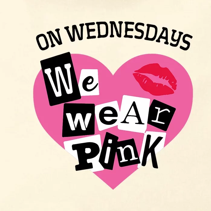 On Wednesday We Wear Pink Funny Valentine Zip Tote Bag