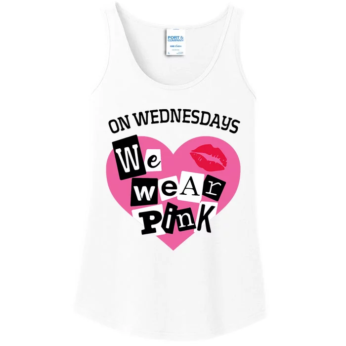 On Wednesday We Wear Pink Funny Valentine Ladies Essential Tank