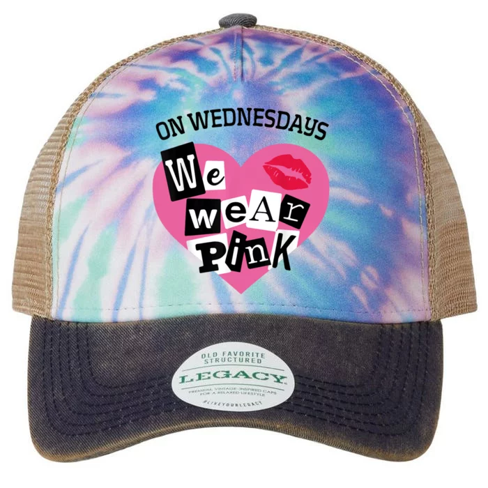 On Wednesday We Wear Pink Funny Valentine Legacy Tie Dye Trucker Hat