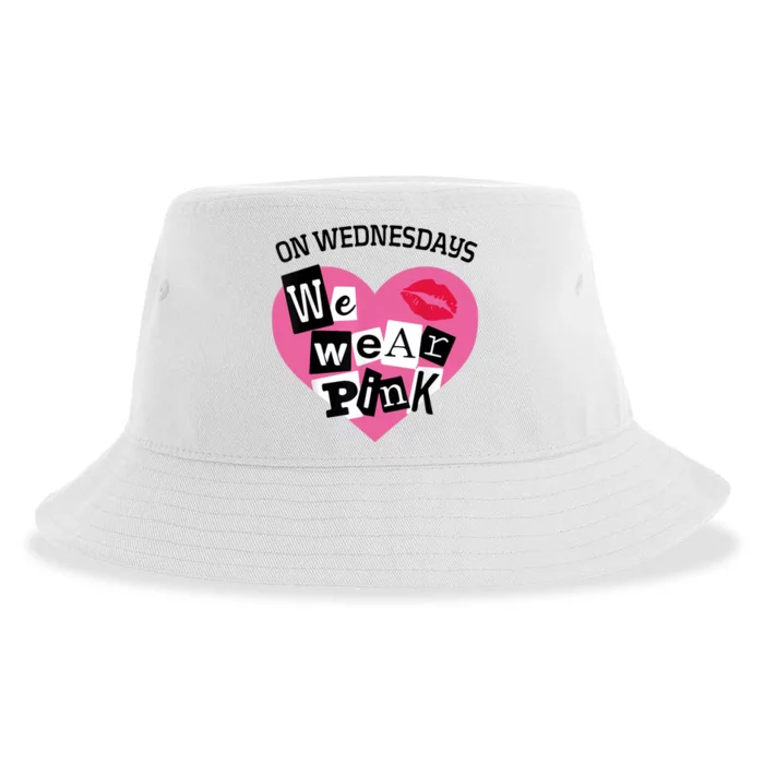 On Wednesday We Wear Pink Funny Valentine Sustainable Bucket Hat