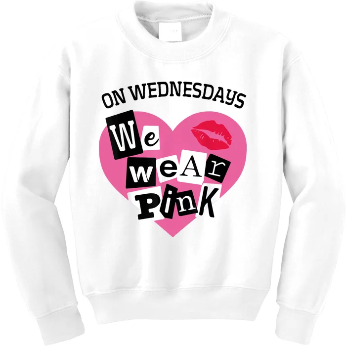 On Wednesday We Wear Pink Funny Valentine Kids Sweatshirt