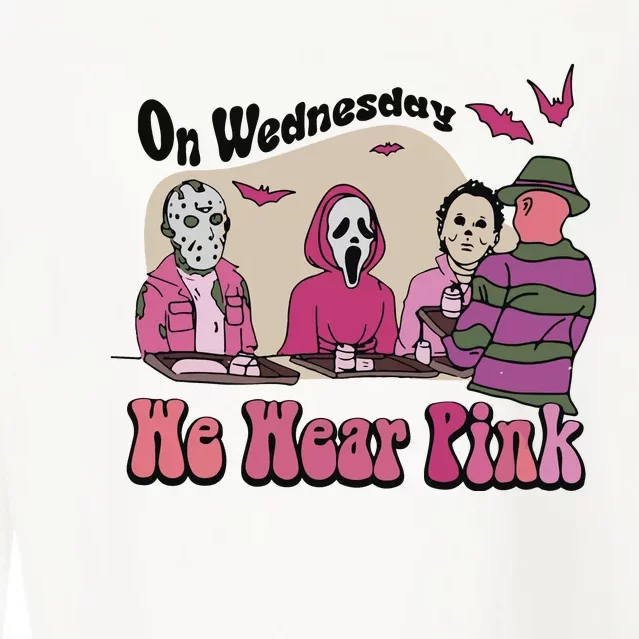 On Wednesday We Wear Pink Halloween Cropped Pullover Crew