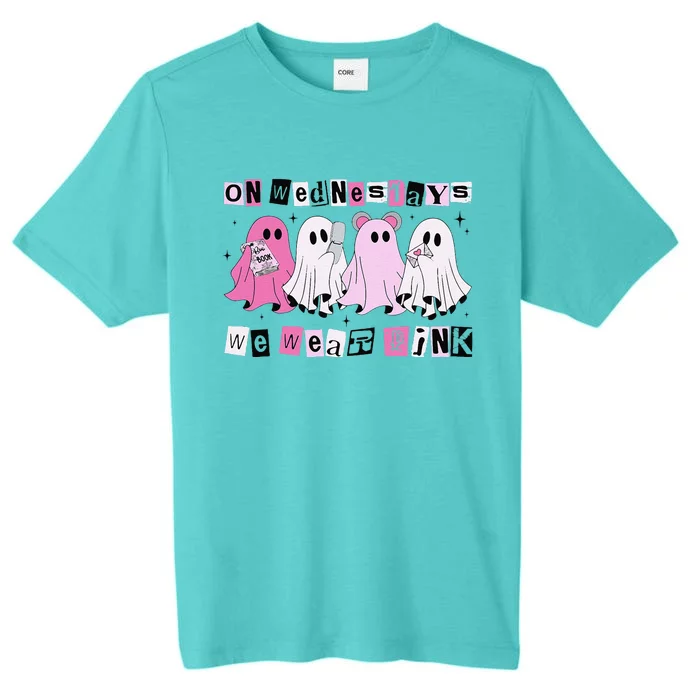 On Wednesday We Wear Cute P.Ink Ghost Halloween Gift ChromaSoft Performance T-Shirt