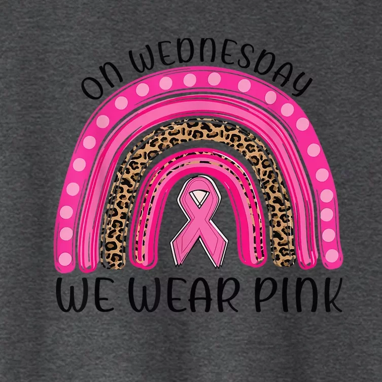 On Wednesday We Wear Pink Rainbow Breast Cancer Fighter Women's Crop Top Tee