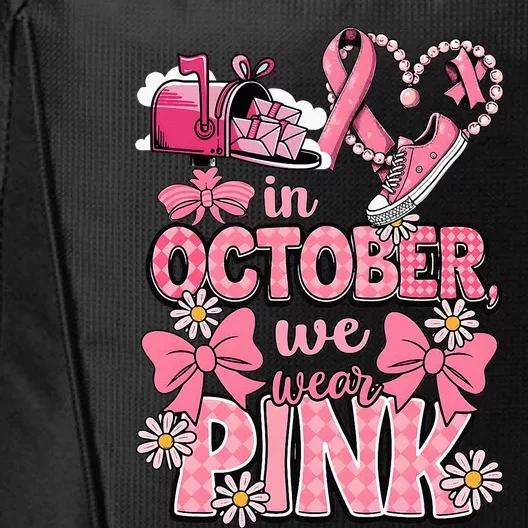 October We Wear Breast Cancer Awareness Postal Worker City Backpack