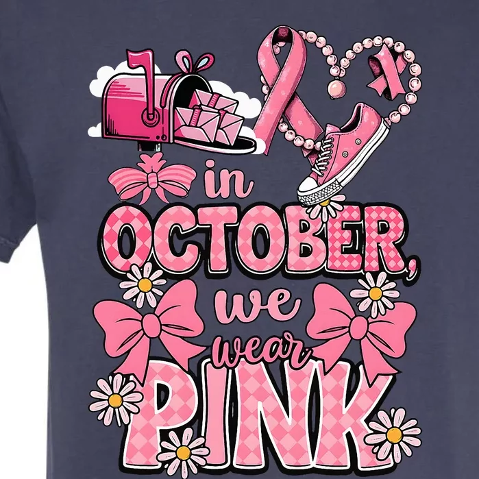 October We Wear Breast Cancer Awareness Postal Worker Garment-Dyed Heavyweight T-Shirt