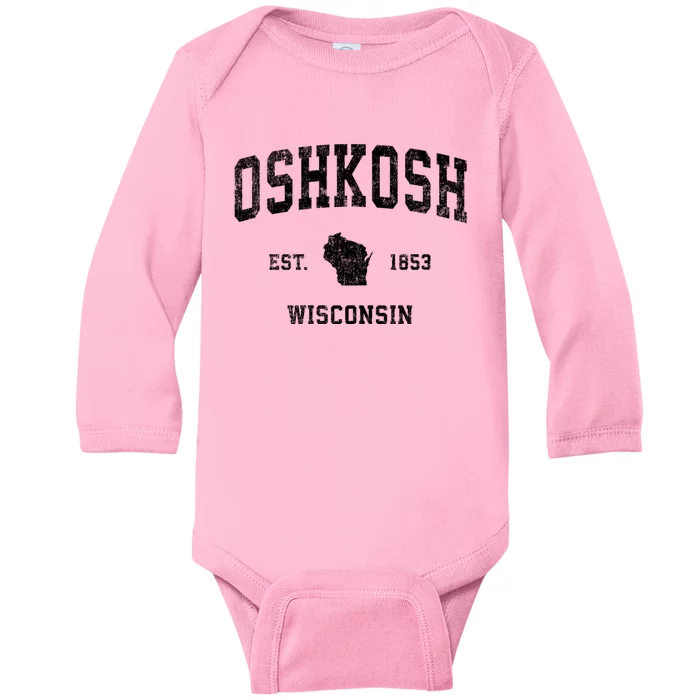 Oshkosh Wisconsin Wi Vintage Established Sports Design Baby Long Sleeve Bodysuit