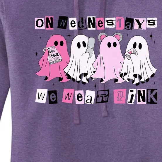 On Wednesday We Wear Cute Ghost Halloween Women's Pullover Hoodie