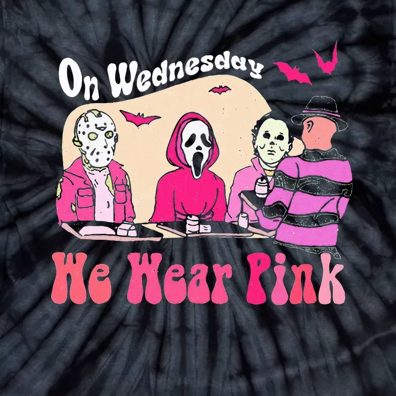 On Wednesday We Wear Halloween Character Tie-Dye T-Shirt