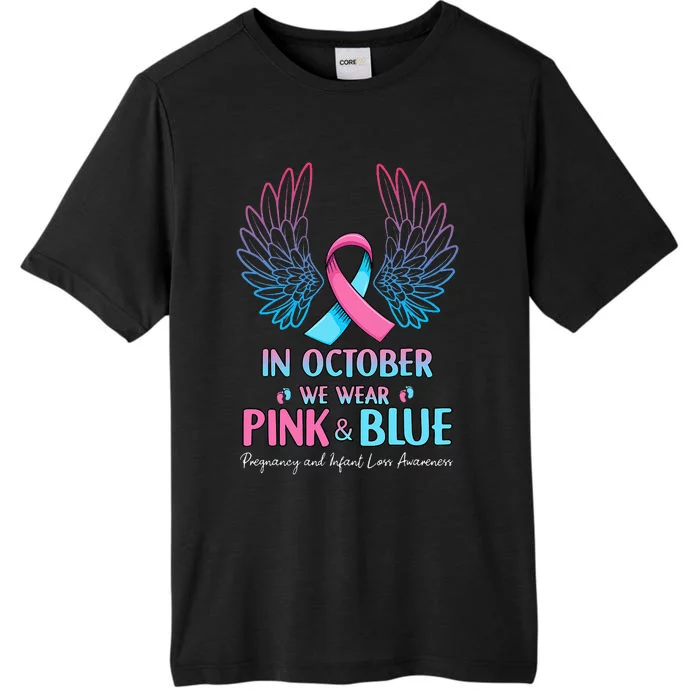 October We Wear Pink Blue Pregnancy Infant Loss Awareness ChromaSoft Performance T-Shirt