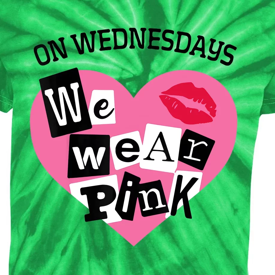 On Wednesday We Wear Pink Funny Valentine Kids Tie-Dye T-Shirt