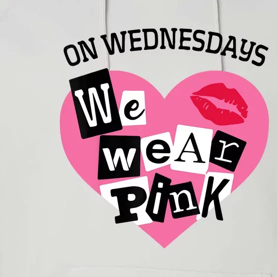 On Wednesday We Wear Pink Funny Valentine Performance Fleece Hoodie