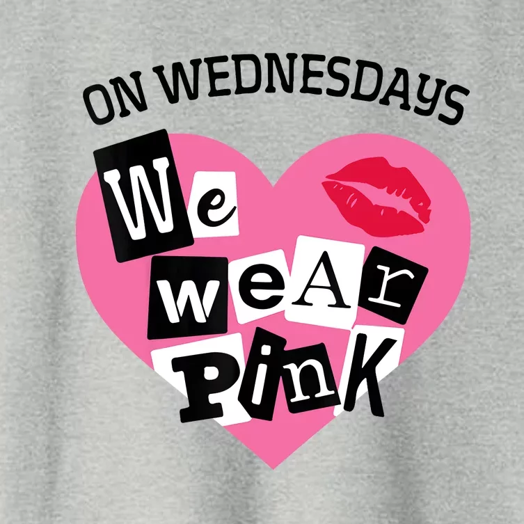 On Wednesday We Wear Pink Funny Valentine Women's Crop Top Tee