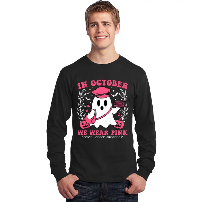 October We Wear Postal Worker Breast Cancer Awareness Long Sleeve Shirt