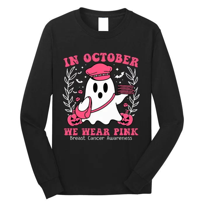 October We Wear Postal Worker Breast Cancer Awareness Long Sleeve Shirt