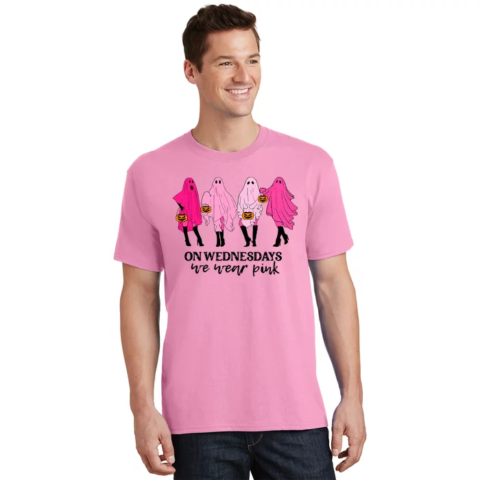 On Wednesday We Wear Pink Ghost Halloween T-Shirt