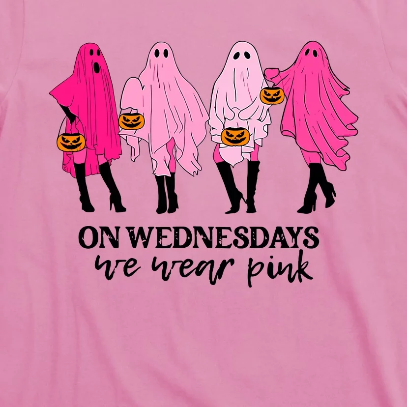 On Wednesday We Wear Pink Ghost Halloween T-Shirt