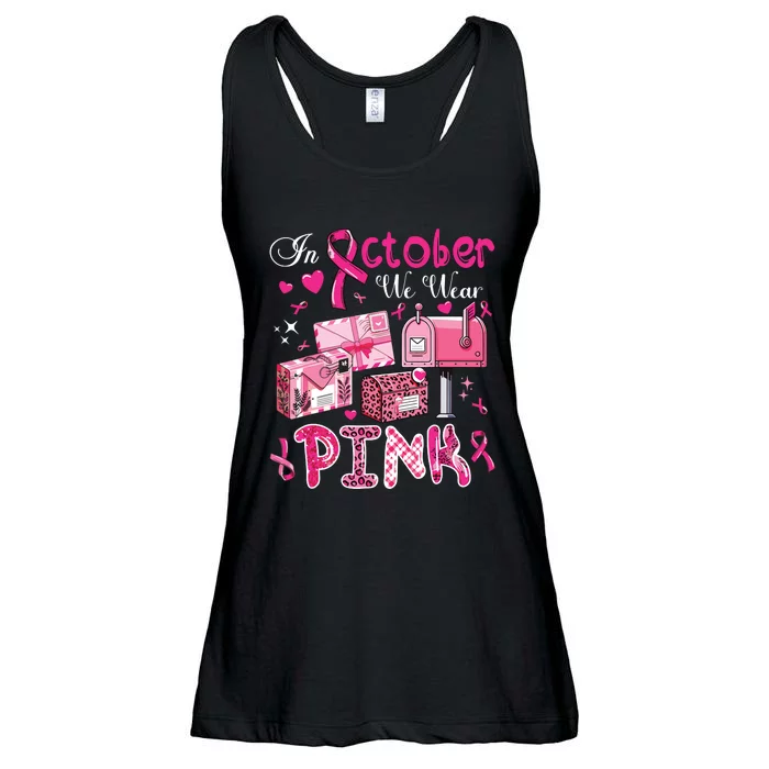 October We Wear Breast Cancer Awareness Postal Worker Ladies Essential Flowy Tank