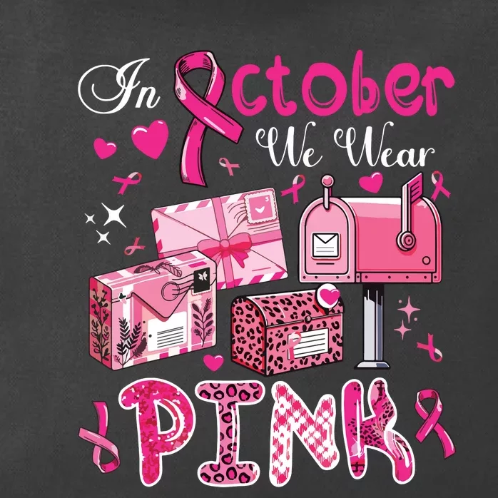 October We Wear Breast Cancer Awareness Postal Worker Zip Tote Bag