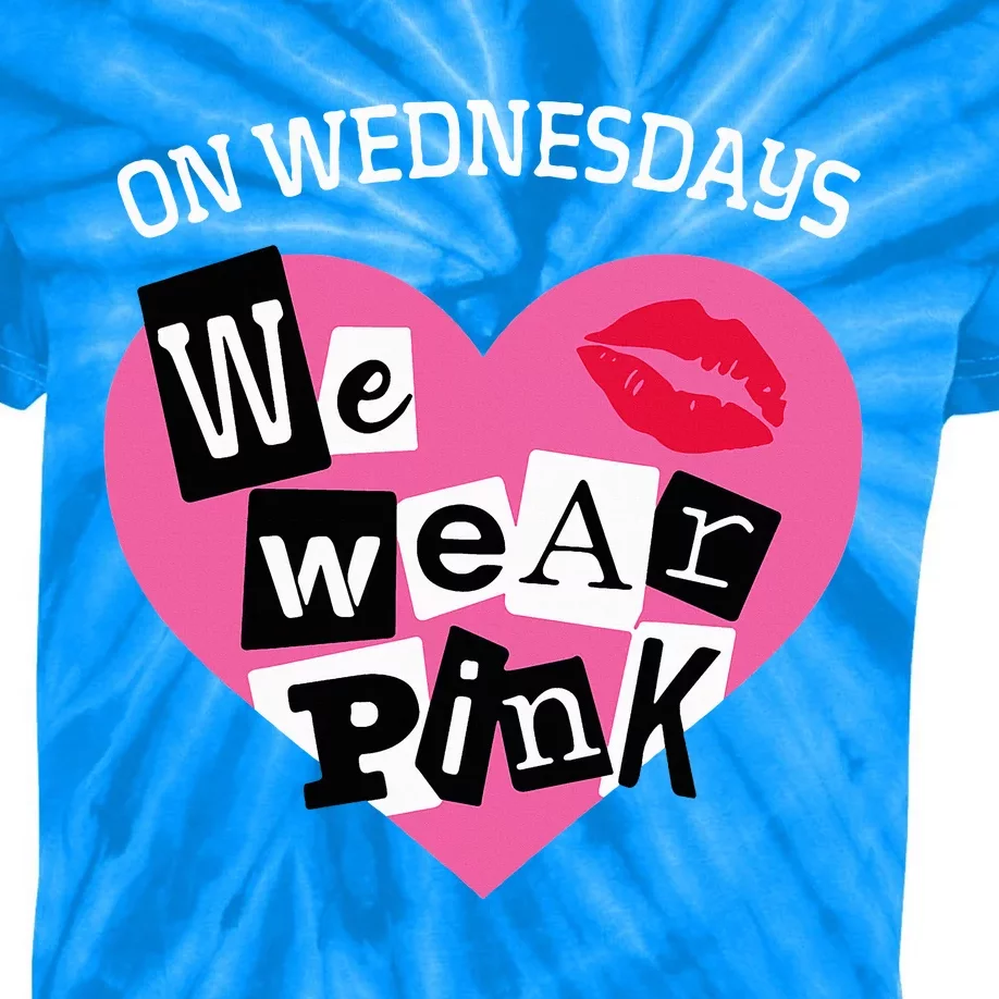 On Wednesday We Wear Pink Funny Valentine Kids Tie-Dye T-Shirt