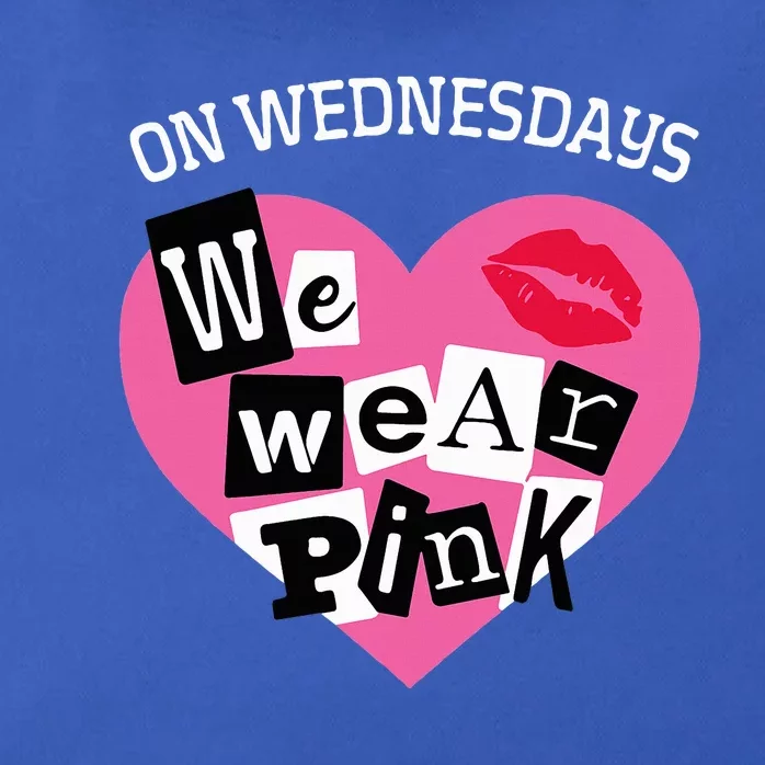 On Wednesday We Wear Pink Funny Valentine Zip Tote Bag