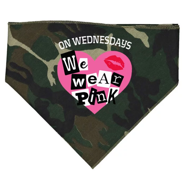 On Wednesday We Wear Pink Funny Valentine USA-Made Doggie Bandana