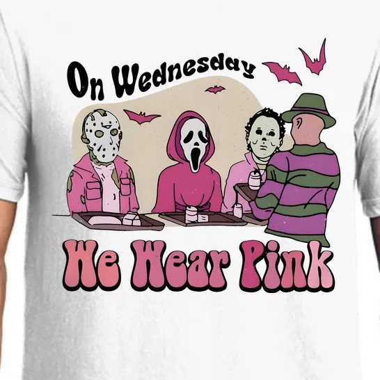 On Wednesday We Wear Pink Halloween Michael Ghostface Voorhees Pajama Set