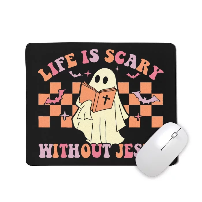 October We Wear Pin.K Breast Cancer Awareness Halloween Ghost Mousepad