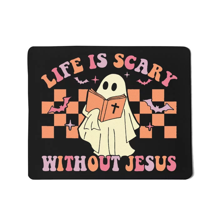 October We Wear Pin.K Breast Cancer Awareness Halloween Ghost Mousepad