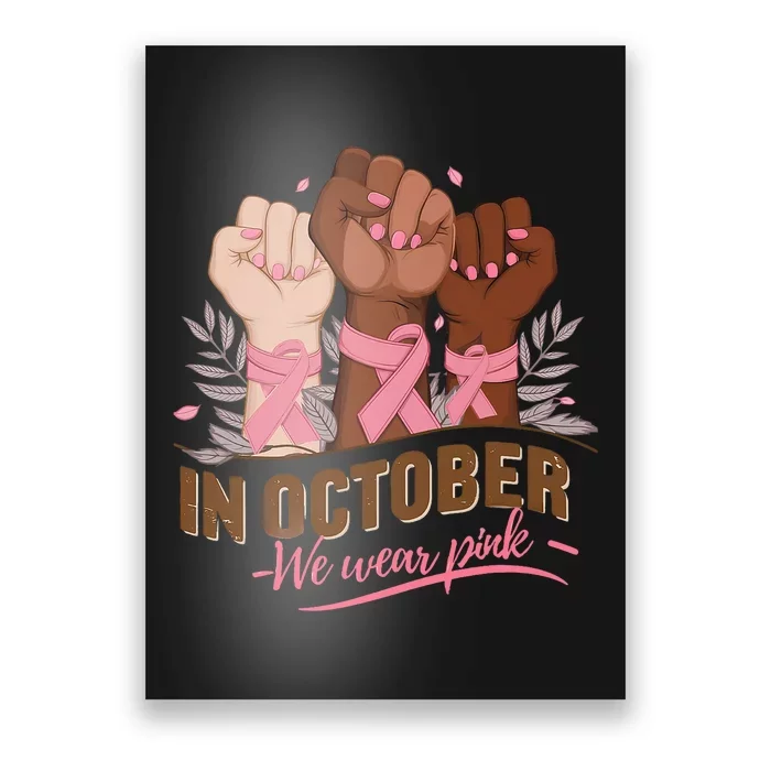 October We Wear P.Ink Halloween Breast Cancer Awareness Poster