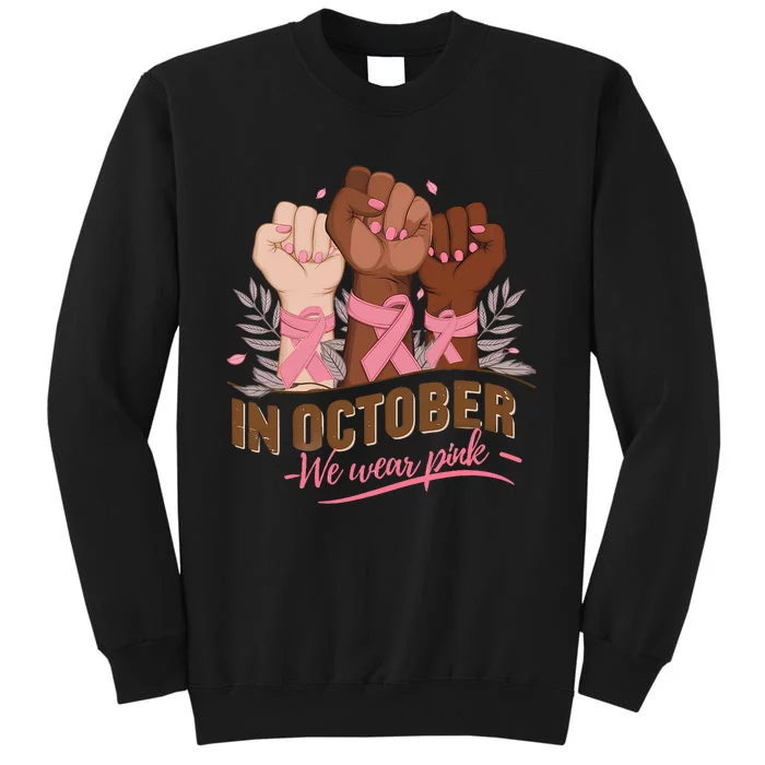 October We Wear P.Ink Halloween Breast Cancer Awareness Tall Sweatshirt