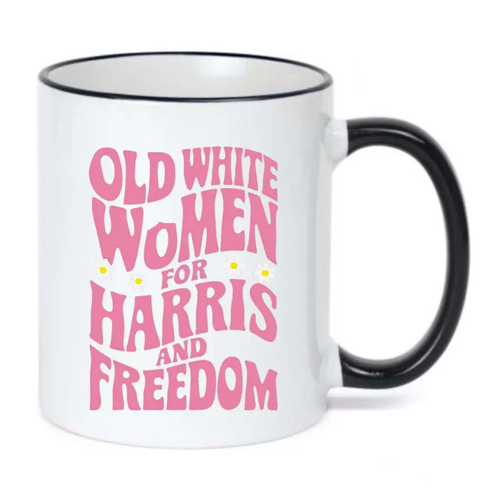 Old White Women For Harris And Freedom Kamala Harris Gift Black Color Changing Mug