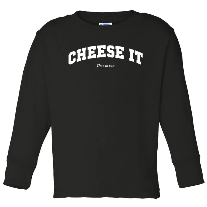 Outside Xbox Cheese It Time To Run Toddler Long Sleeve Shirt