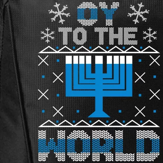 Oy To The World Ugly Hanukkah Sweater City Backpack