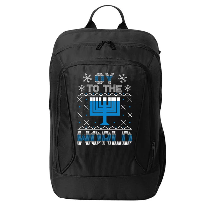 Oy To The World Ugly Hanukkah Sweater City Backpack