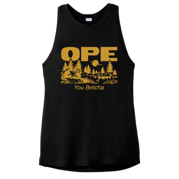 Ope You Betcha Ladies Tri-Blend Wicking Tank