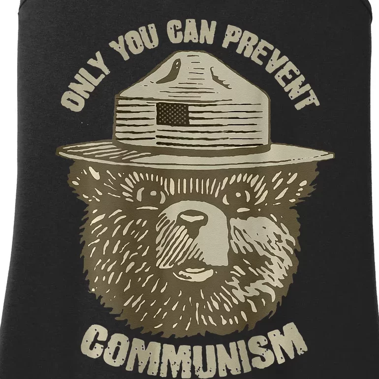 Only You Can Prevent Communism Camping Bear Ladies Essential Tank