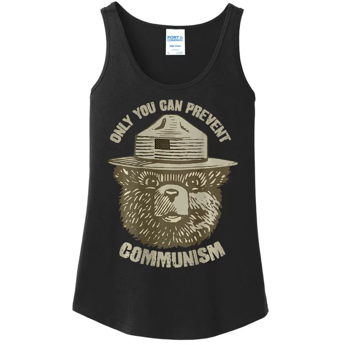 Only You Can Prevent Communism Camping Bear Ladies Essential Tank