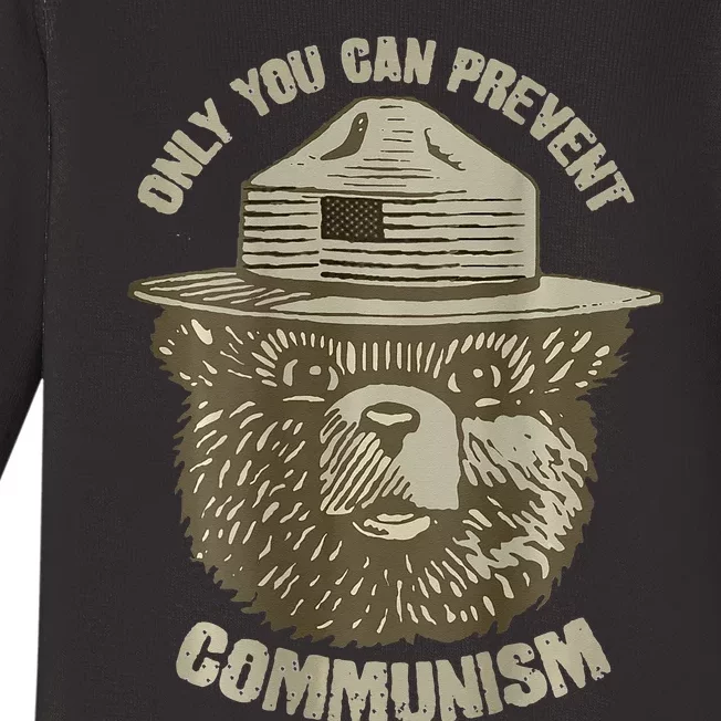 Only You Can Prevent Communism Camping Bear Baby Long Sleeve Bodysuit