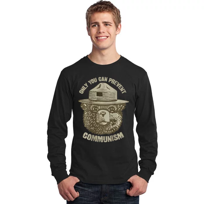 Only You Can Prevent Communism Camping Bear Tall Long Sleeve T-Shirt