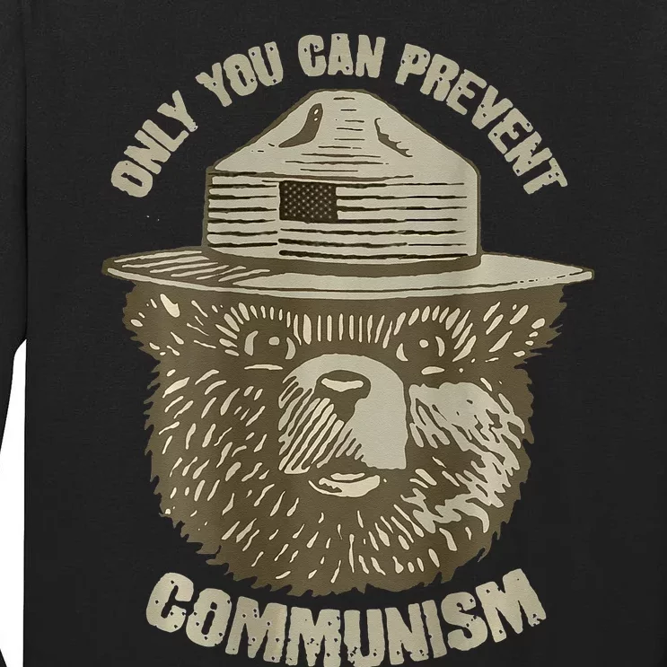 Only You Can Prevent Communism Camping Bear Tall Long Sleeve T-Shirt