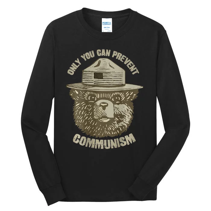 Only You Can Prevent Communism Camping Bear Tall Long Sleeve T-Shirt