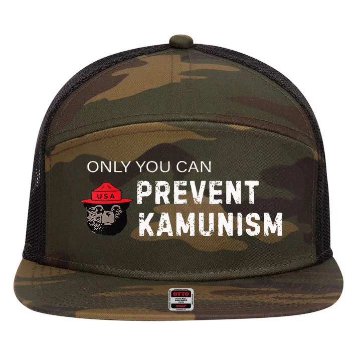 Only You Can Prevent Kamunism Communism Election Humor 2024 7 Panel Mesh Trucker Snapback Hat