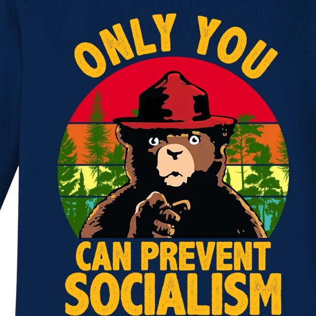 On You Can Prevent Socialism Bear Baby Long Sleeve Bodysuit