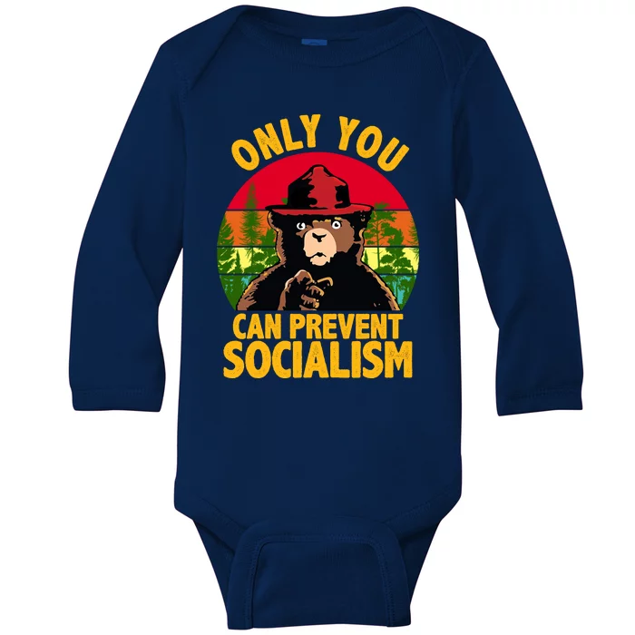 On You Can Prevent Socialism Bear Baby Long Sleeve Bodysuit