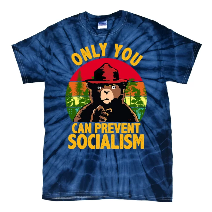 On You Can Prevent Socialism Bear Tie-Dye T-Shirt