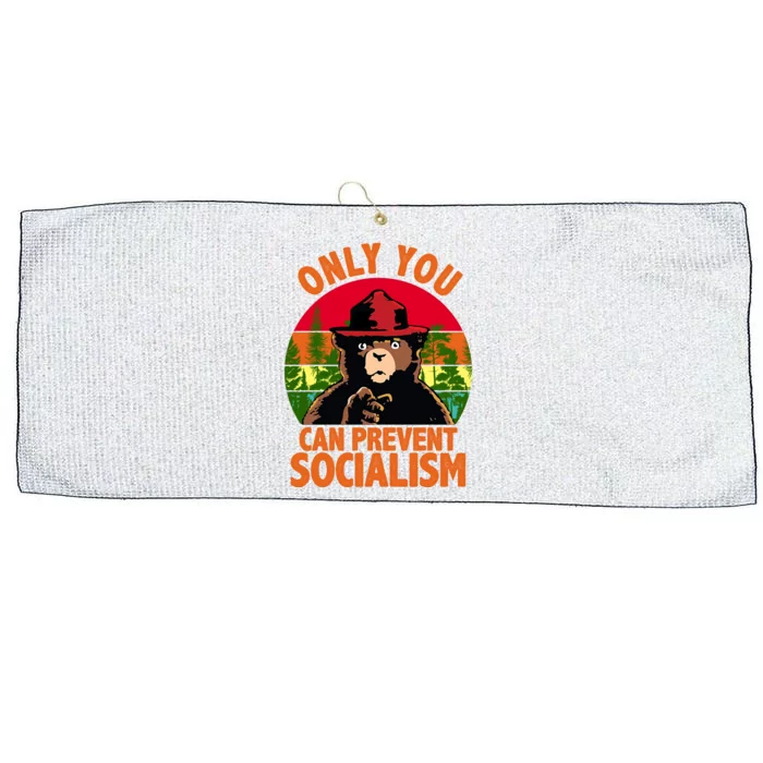 On You Can Prevent Socialism Bear Large Microfiber Waffle Golf Towel